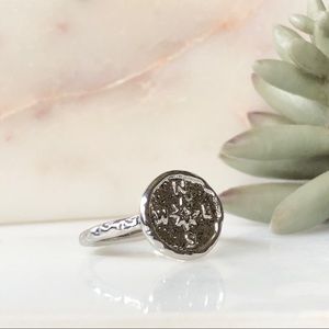Boho Gypsy Festival Coin Compass Hammered Ring 9
